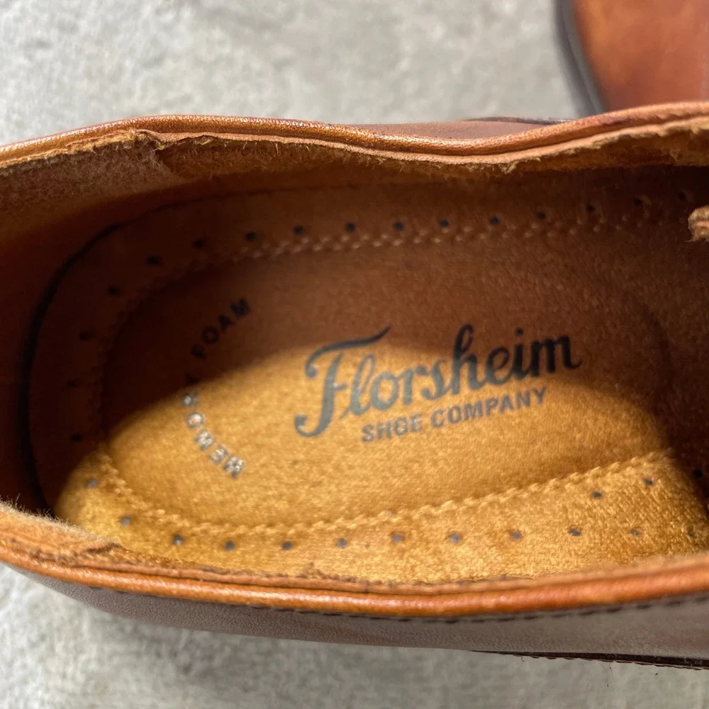 Florsheim Oxfords Dress Shoes Mens 9 Cap Toe Leather Brown Lace Up Office Casual